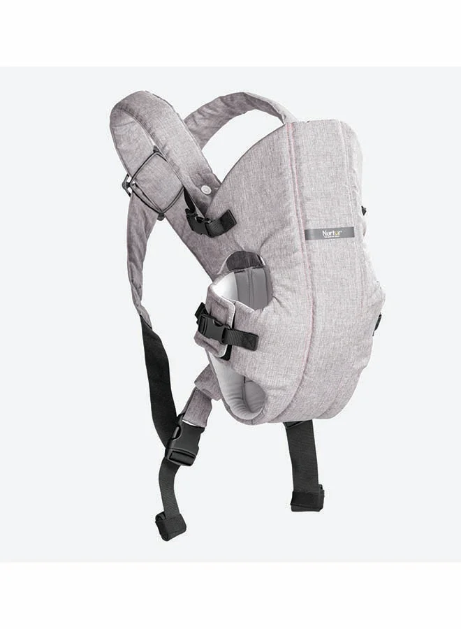 Nurtur Dove Deluxe Infant Baby Carrier Premium Fabric Dual-Facing Comfort with Adjustable Cushioned Straps and Built-In Bib (Grey, 3-6 Months) vl92i