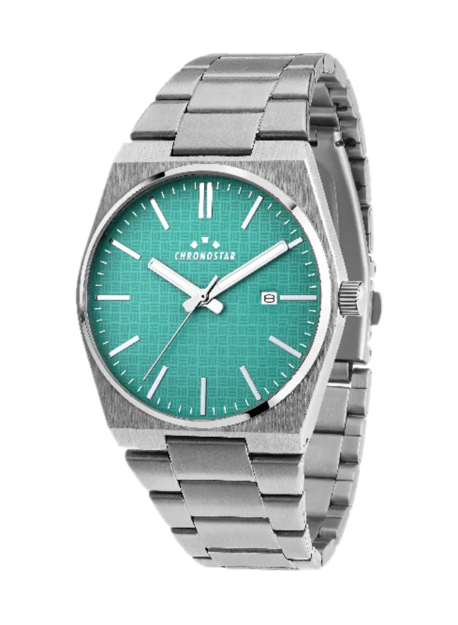 Chronostar Men's Analog Watch with Silver Stainless Steel Band (Grey Dial, 40mm) mk2rb