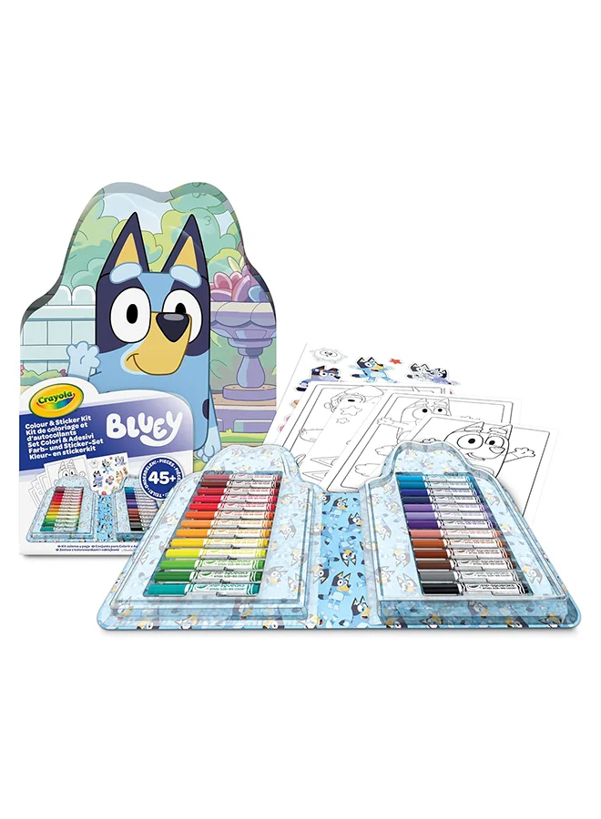Creative Art Activity Case with Felt Tip Pens and Stickers (45 Pieces) for Kids e0upv