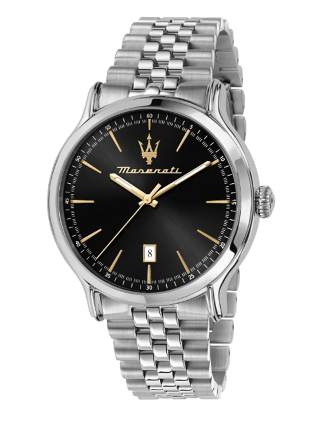Maserati Men's Black Sunray Dial Stainless Steel Watch (42mm, Black) h67za