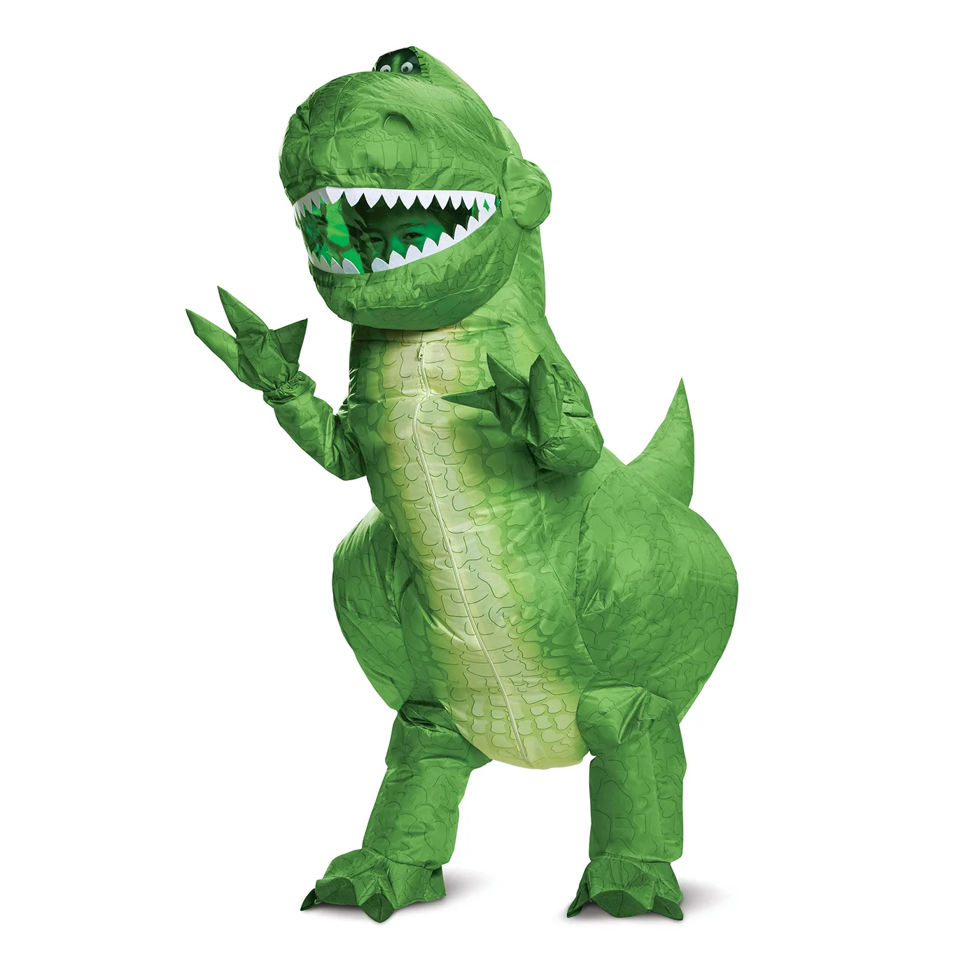 Inflatable Dinosaur Costume for Kids Premium Character Suit with Fan (Green, Size 7-8) 3kx00