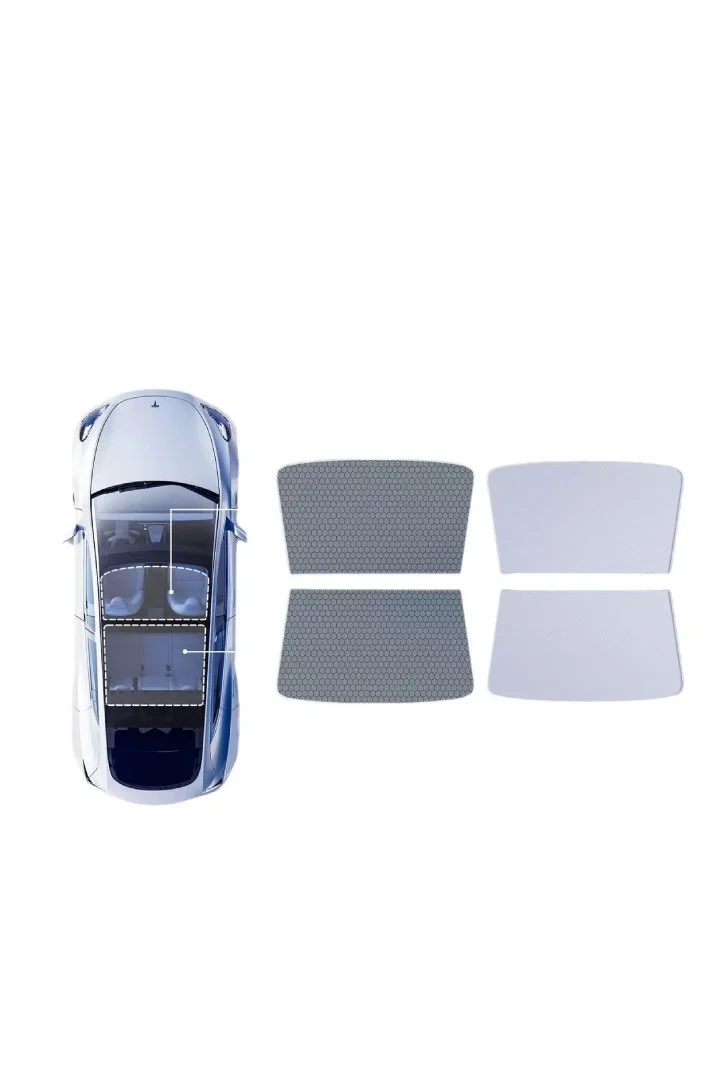 Lesha Premium Glass Roof Sunshade for Electric Sedan 2023-2025 Heat Insulation Foldable Cover (Black, 2PCS) tgdze