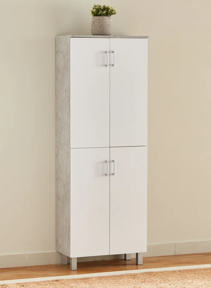 Home Box Patara Tall Multipurpose Shoe Rack with 4 Doors and 7 Shelves (White, 33 x 60 x 168.4 cm) ucvbj