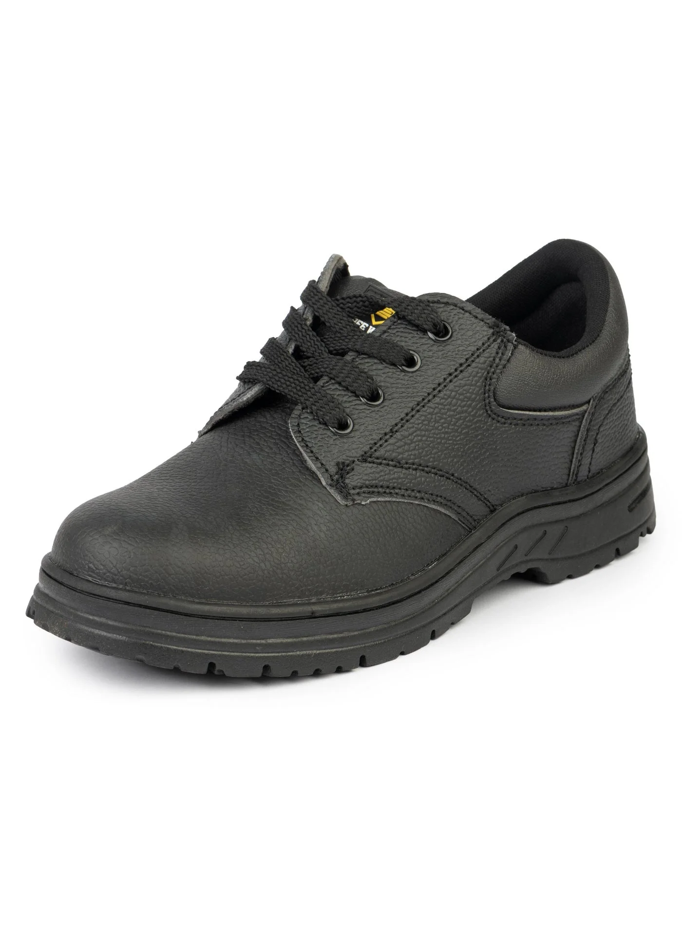 Safework Low Cut Safety Shoes for Men, Premium PU Leather Steel Toe Work Footwear, Slip Resistant (Black, 42 EU) jvhb7