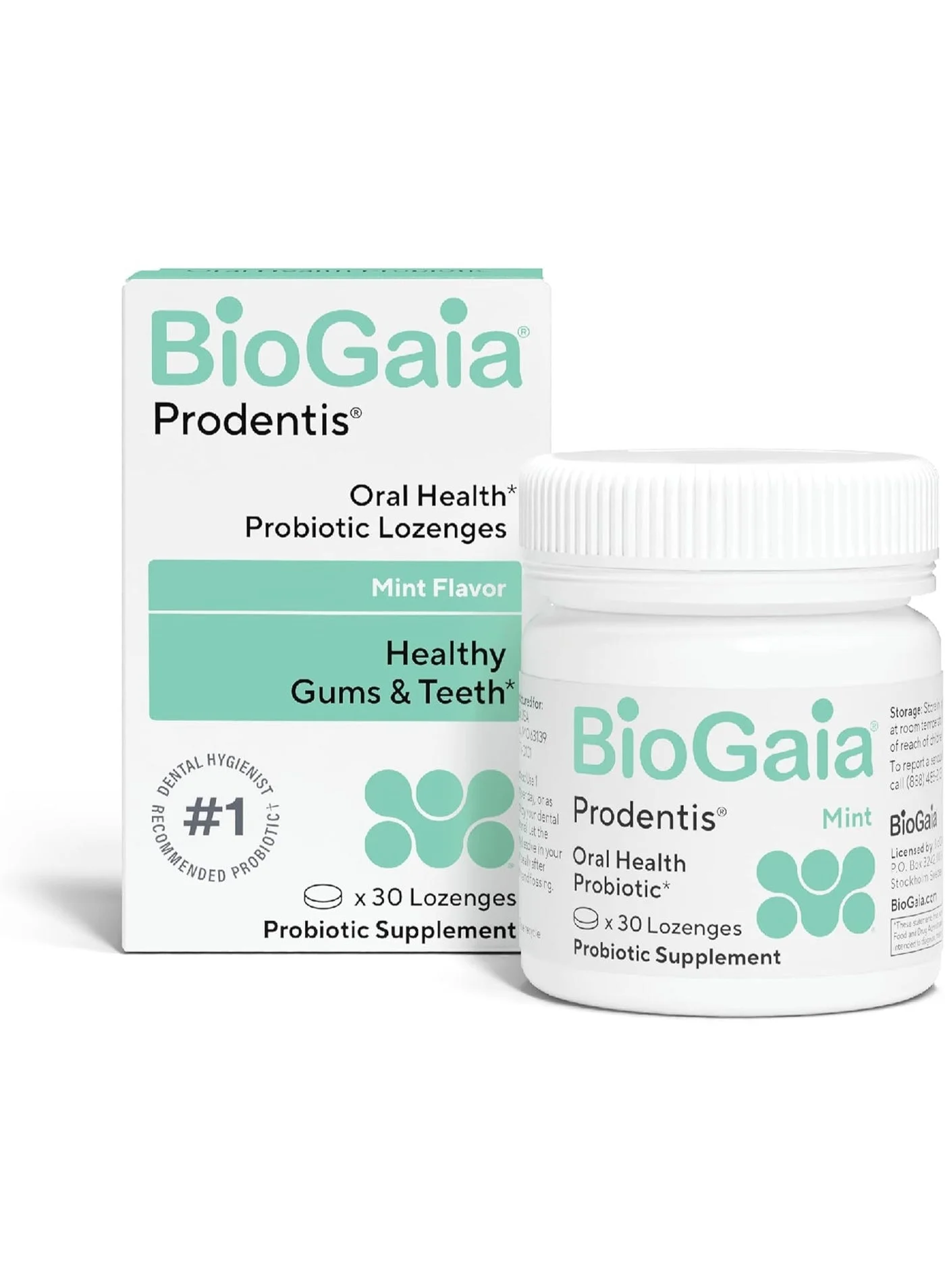 BioGaia Prodentis Oral Health Probiotic Lozenges for Gum and Teeth Support (Mint, 30 Lozenges) cqcq3