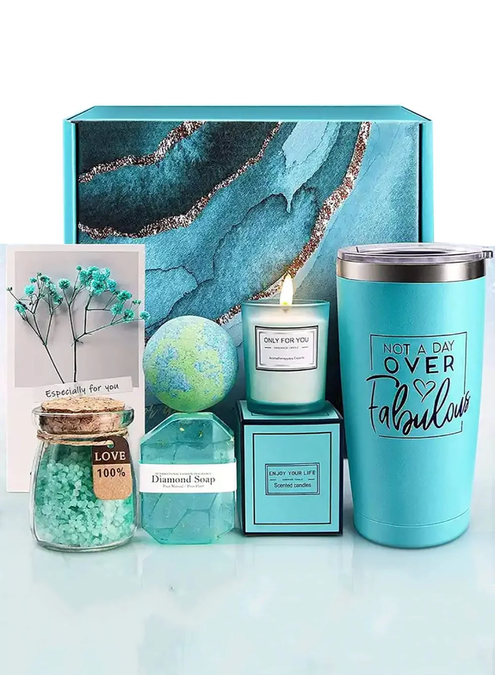 MissTiara Relaxing Spa Gift Set for Women Premium Self-Care Collection for Birthday and Mother's Day (1 Set) 0sikx