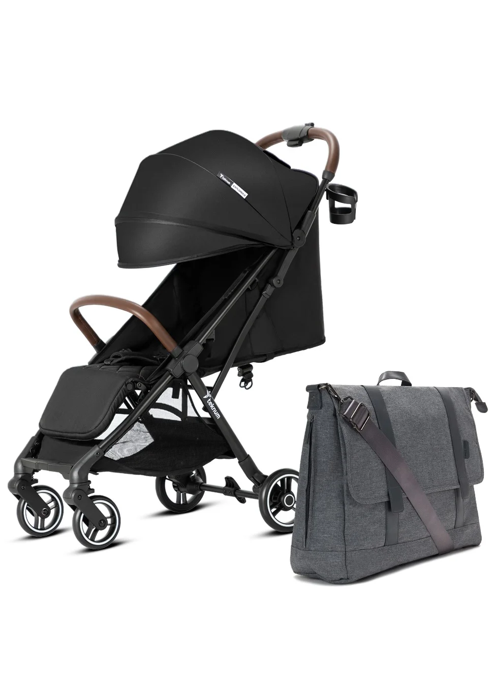 Premium Auto Fold Travel Stroller with Diaper Bag Set (Grey, One Size) 4tap4