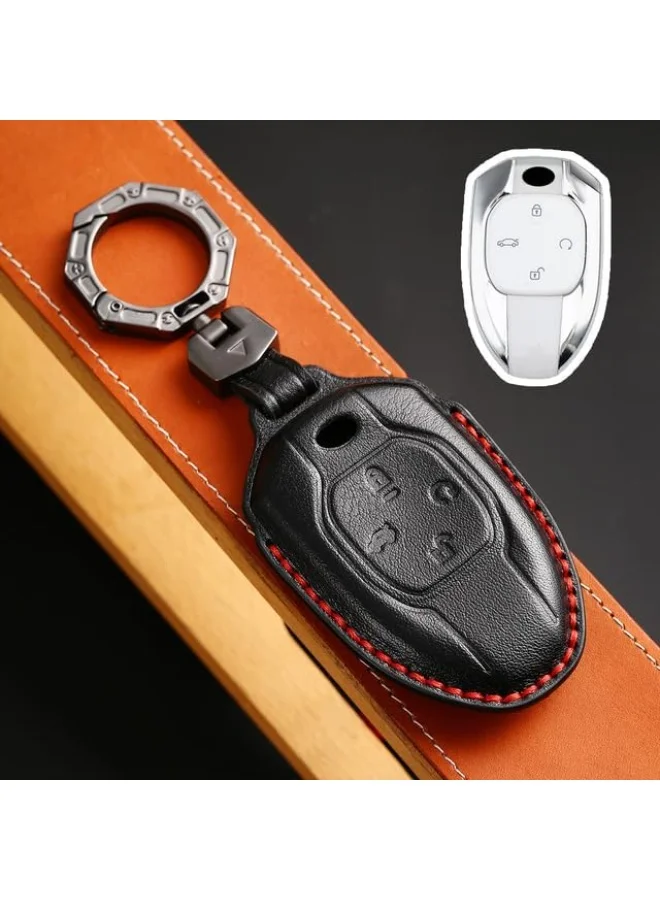 NOSKIN Premium Leather Car Remote Key Case Cover for GAC EMPOW GS8 Series (Black) u1iwx
