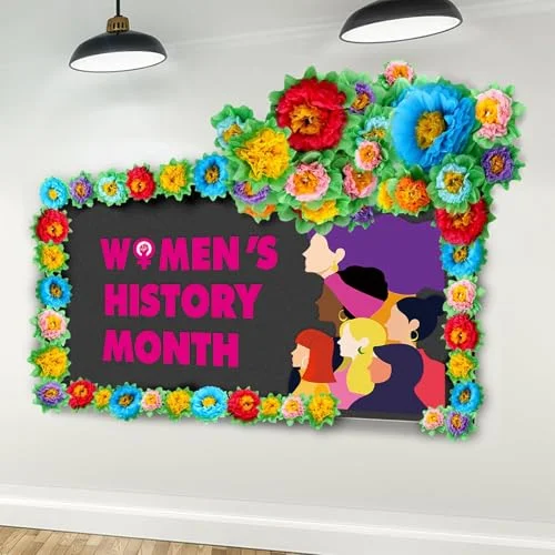 Womens History Month Decorative Poster Set (24 Pieces) Educational Wall Art for Classroom Home and Office kslhf