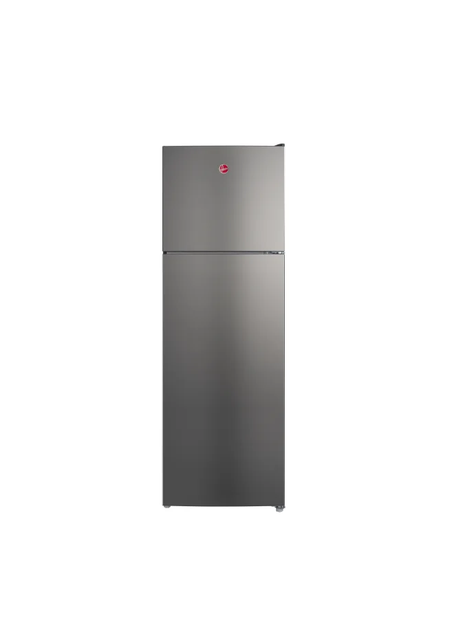 HOOVER 326L No Frost Refrigerator, Dual Inverter Compressor, Stainless Steel Finish, Freestanding Double Door Fridge (Grey, 326 L) 7xwkj