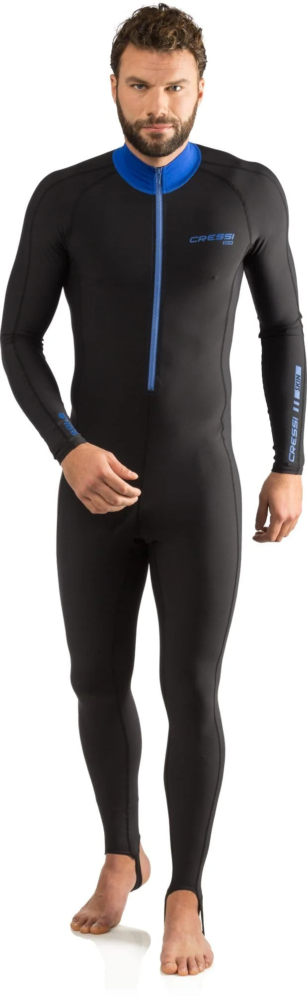 Premium Full Body Rash Guard Swimsuit UV Protection Long Sleeve Swimwear (Black/Blue, Medium) mrygv