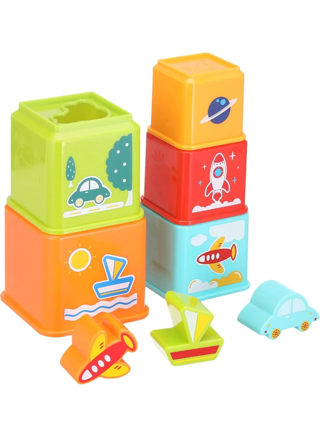 MyToys Educational Stacking Blocks Set for Toddlers (8-Piece, Plastic, Multi-Color) 28lxp