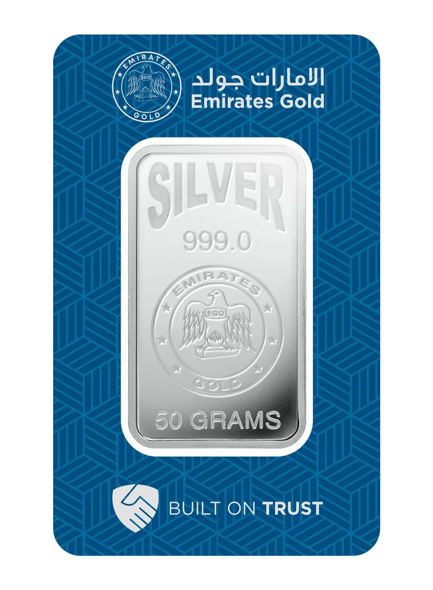 Emirates Gold Pure Silver Bar 999 Fine Silver Bullion (50g) lf93o
