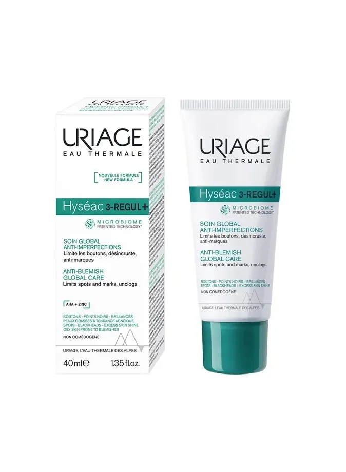 Hyseac 3-Regul+ Global Skincare Treatment with AHA for Blemish-Prone Skin (40 mL) 8ucit