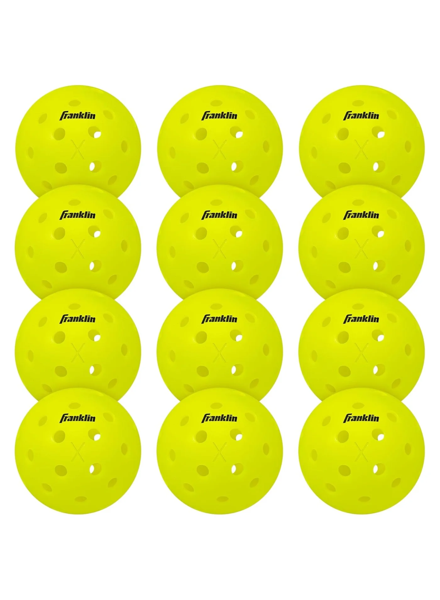 Professional Outdoor Pickleball Set (Yellow, 12 Pack) - High-Visibility Durable Performance Balls for Tournament Play ghxwv
