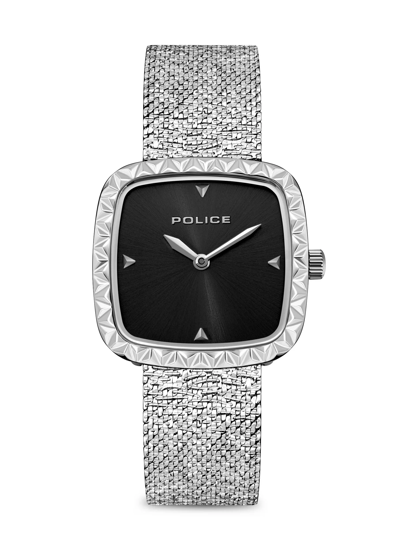 POLICE Analog Watch for Women with Black Dial and Stainless Steel Bracelet (One Size) 4581y