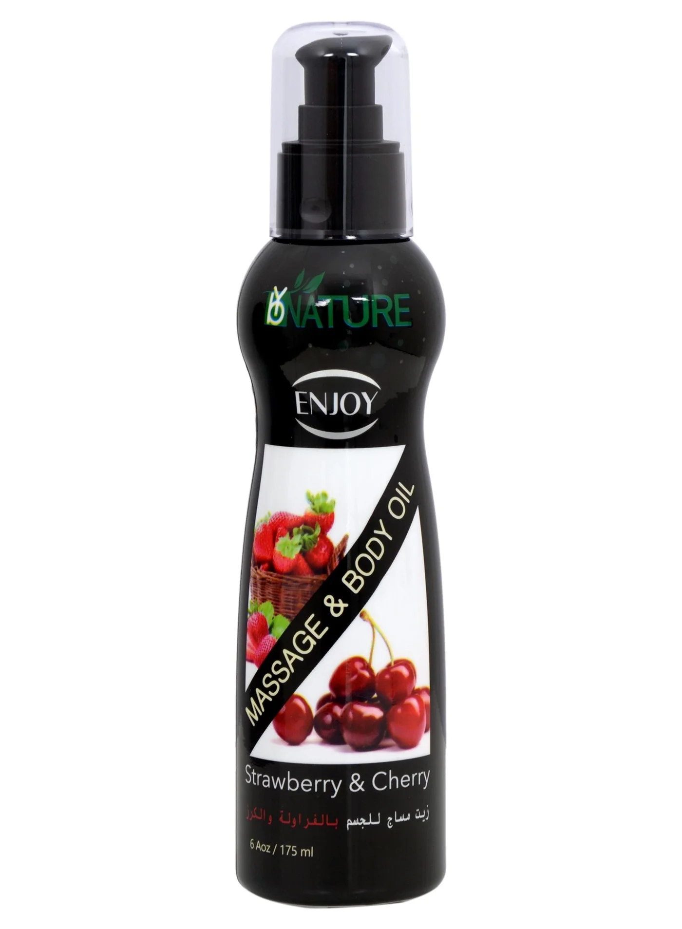 ENJOY Strawberry and Cherry Massage Oil Premium Aromatherapy Blend for Relaxation (175 mL) mjvo3