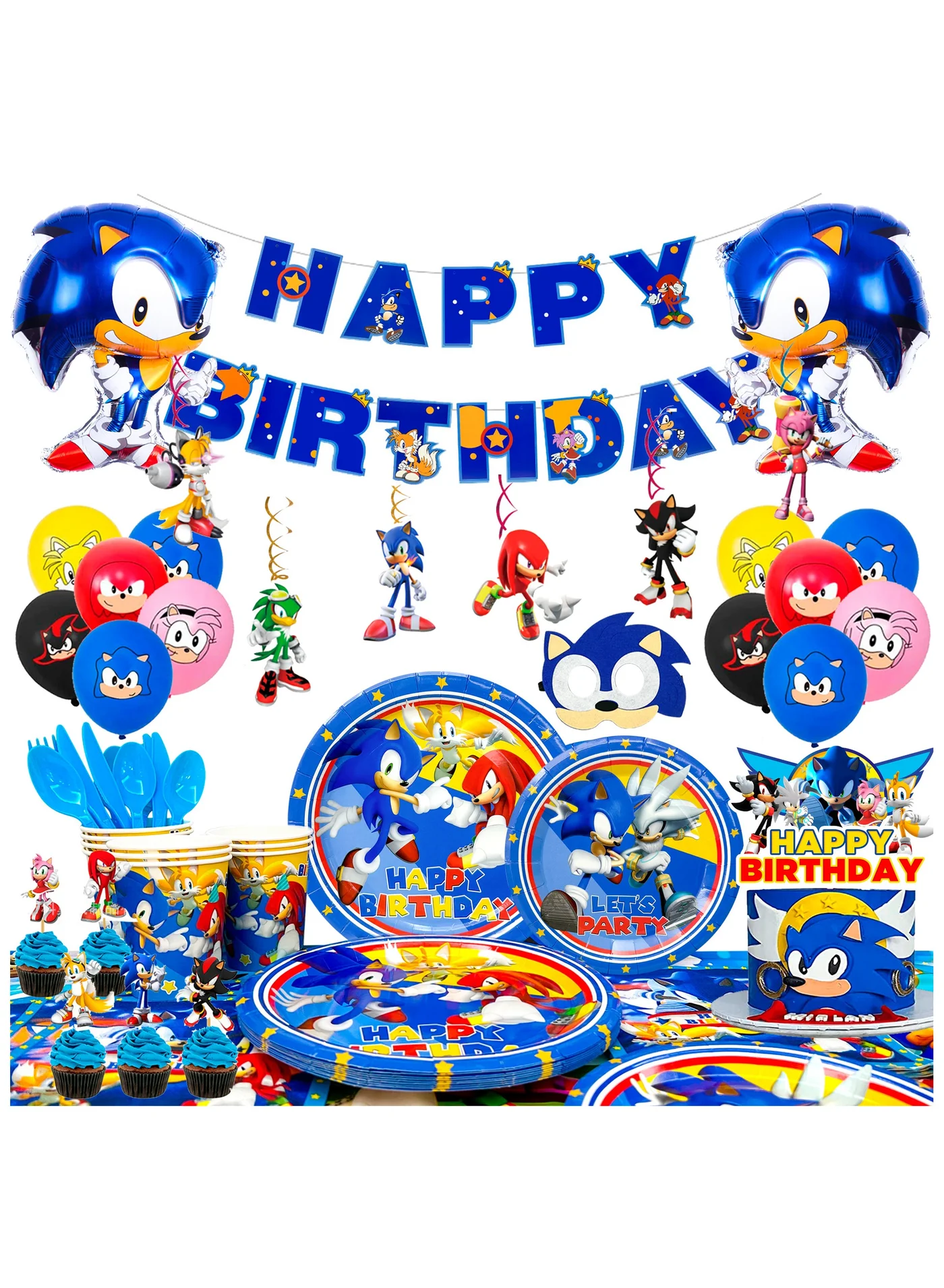 Premium Video Game Character Birthday Party Supplies Set (118 Pieces) - Complete Tableware and Decoration Kit for Kids Celebrations 18cls