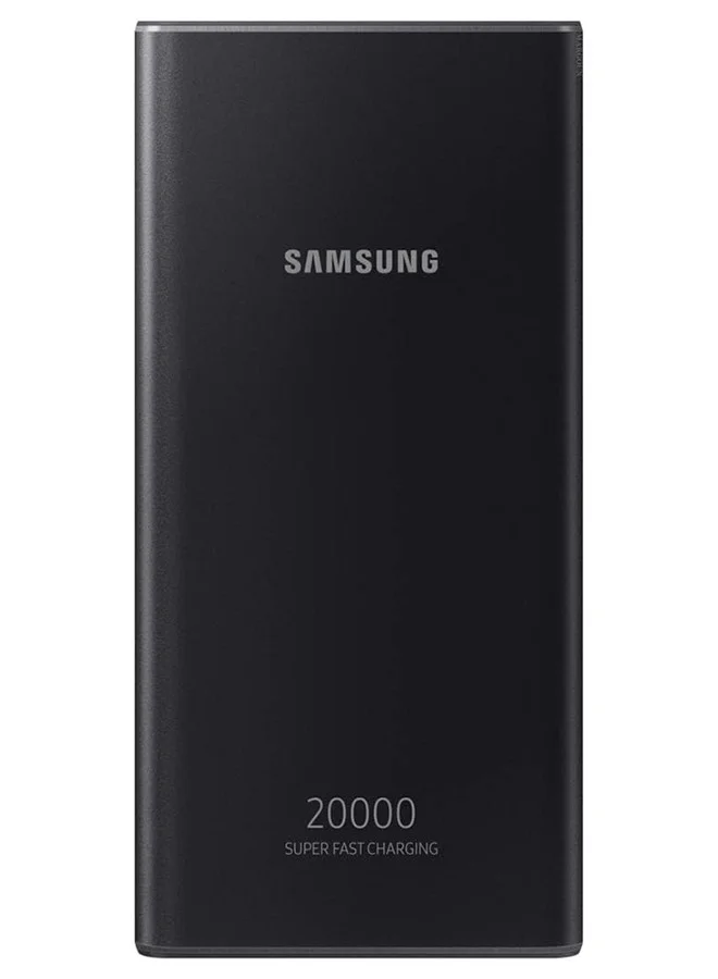 Ultra-HD Portable Power Bank 20000mAh High-Capacity External Battery Pack with 2 USB-C and 1 USB-A Ports (25W, Black) fgk92