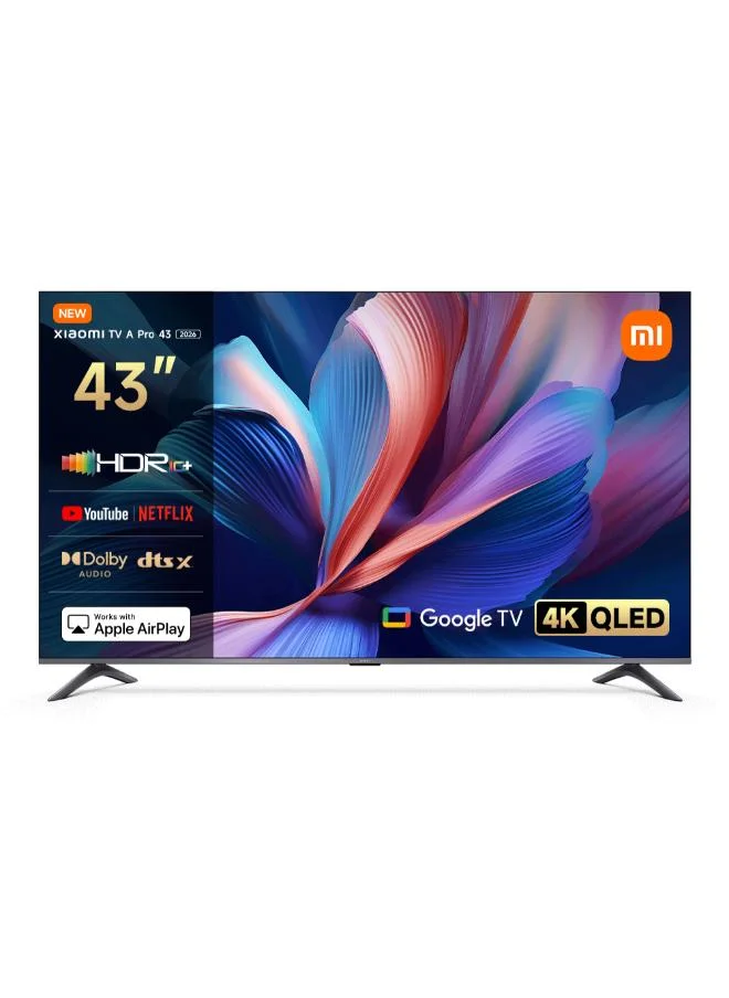 Smart A Pro 43-inch 4K QLED Smart TV Premium Metal Finish with Dolby Audio and Bluetooth Remote (Black, 109 cm) uwupj