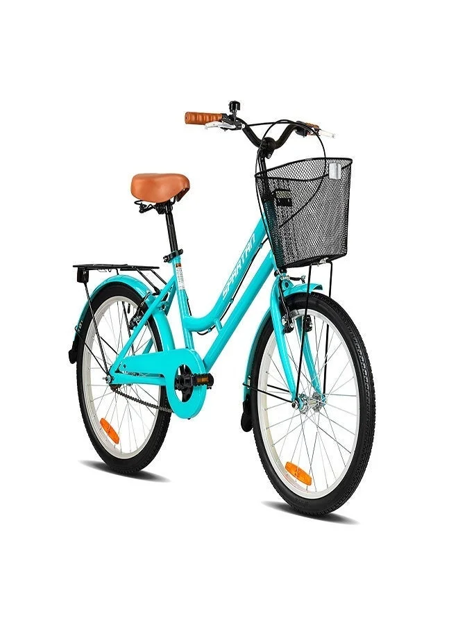 Spartan Classic City Bike Lightweight Steel Frame Single Speed Urban Bicycle for Girls (Teal, 20-Inch) lf2ef