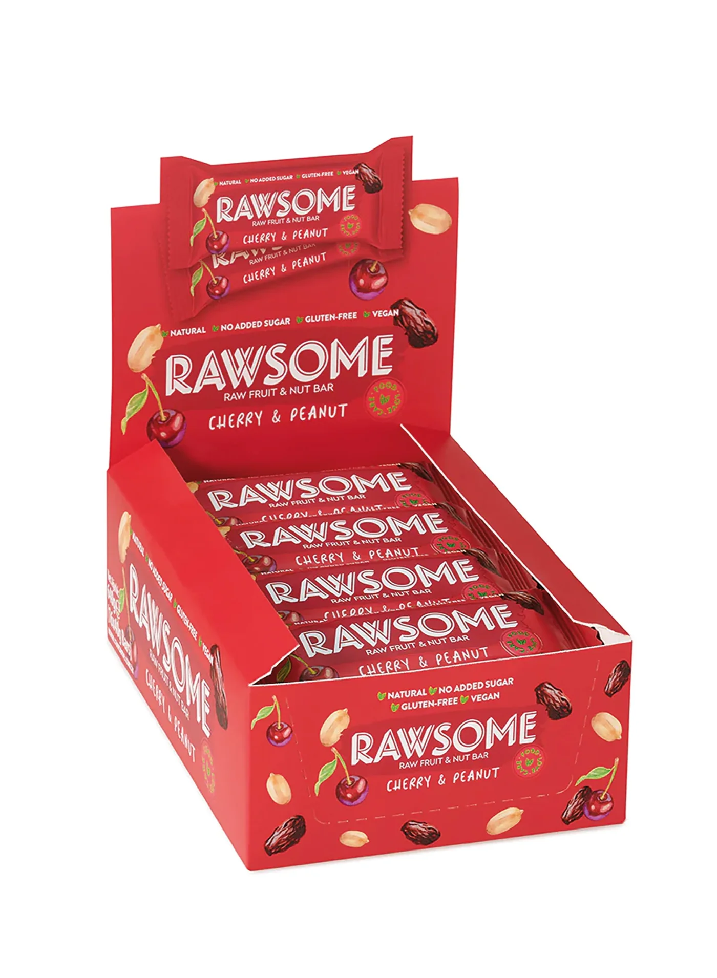 Rawsome Cherry & Peanut Fruit & Nut Bar (Vegan, Gluten-Free, 16 x 40g) 1yzvw
