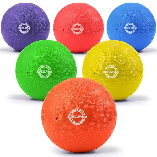 BallFUN Dodgeball Set Premium Playground Kickballs for Outdoor Indoor Games (6 Pack, 21.5 cm) cx2lm