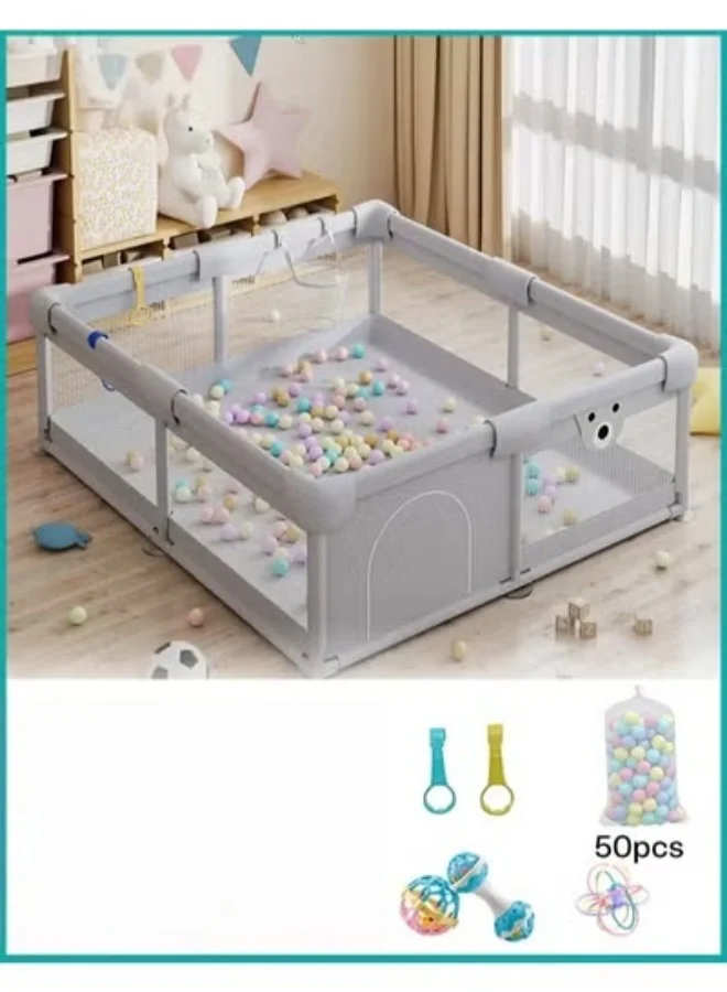 HOOKOR Baby Playpen Activity Center with Playmat and 50 Ocean Balls (120x150 cm) h0cy4
