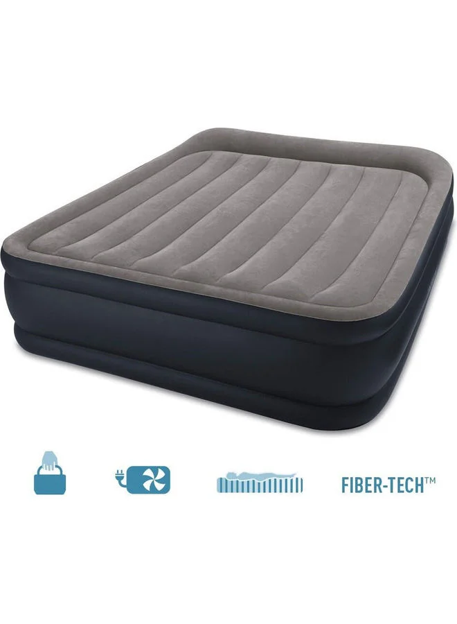 Premium Raised Airbed Queen Size with Built-in Pillow Rest (Black/Grey, 152x203x42 cm) 3wua5