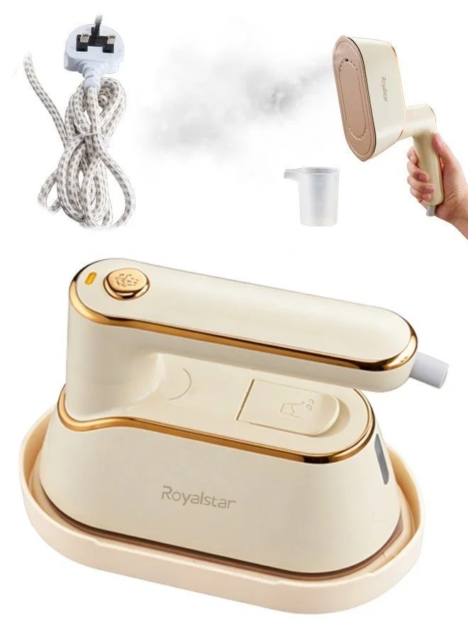Royalstar Foldable Steam Iron 1200W Portable Handheld Garment Steamer for Travel and Home (White, 1200W) g32k6