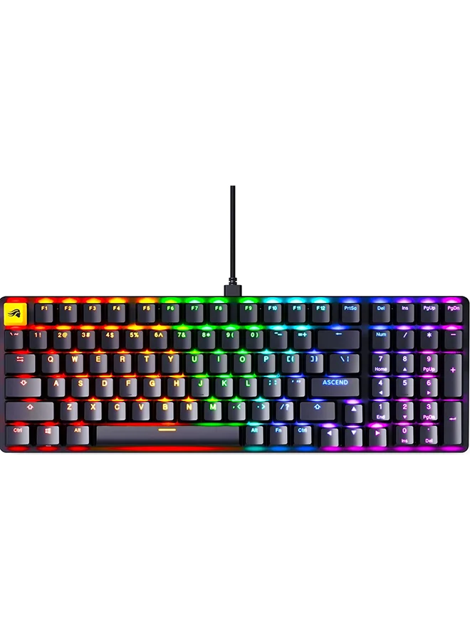 Premium Mechanical Gaming Keyboard 96% Layout Arabic & English Keys RGB Backlit Hot-Swappable Wired (Black) ytpry