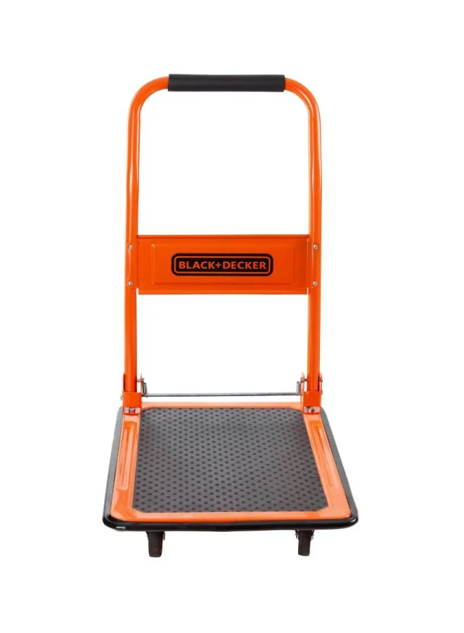Heavy-Duty Steel Platform Truck Foldable Industrial Cart (Orange, 150 kg Capacity) r5wyk