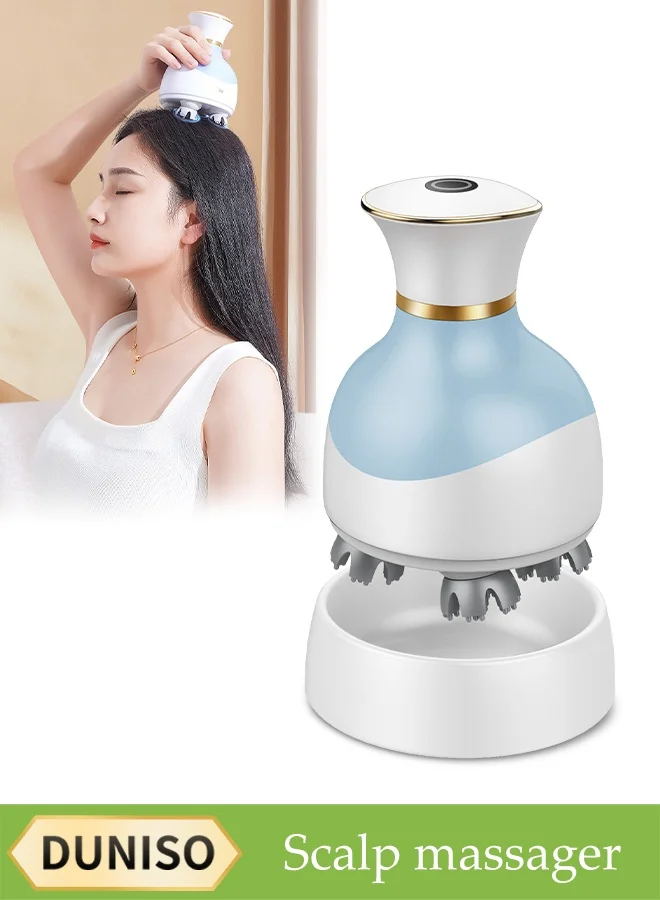 DUNISO Electric Scalp Massager Waterproof Rechargeable Head Therapy Device for Stress Relief and Scalp Relaxation (1 Unit) gl9t0