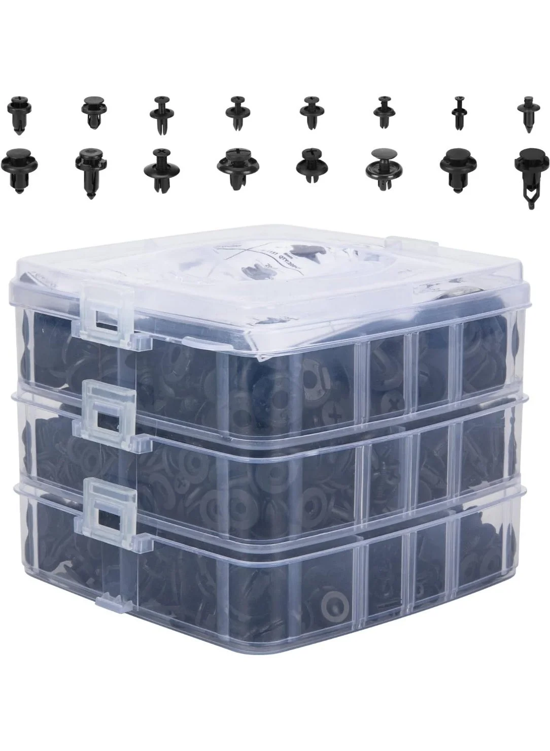 HERIOS Car Plastic Fastener Clips Set, 620 Pcs Mixed Auto Body Push Retainer Pin Rivet Kit for Bumper Door Trim Panel (620 Pieces) uv4lc