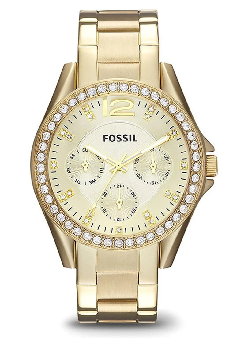 Premium Stainless Steel Chronograph Watch for Women (Gold, 38 mm) x7929