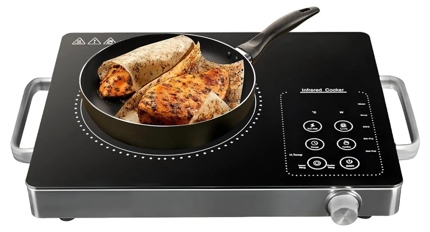 XVersion 3500W Infrared Electric Cooker Single Plate Ceramic Hot Plate with Adjustable Temperature Control for Home and Office Use 3fofl