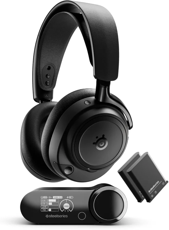 Premium Wireless Gaming Headset with Active Noise Cancellation and Dual Swappable Batteries (Obsidian, Universal Compatibility) 79n24
