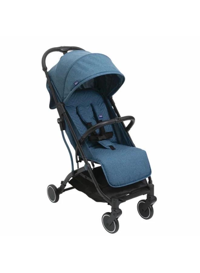 Premium Lightweight Compact Stroller with Trolley System and Extendable Hood (Blue, Up to 15kg) ewqff