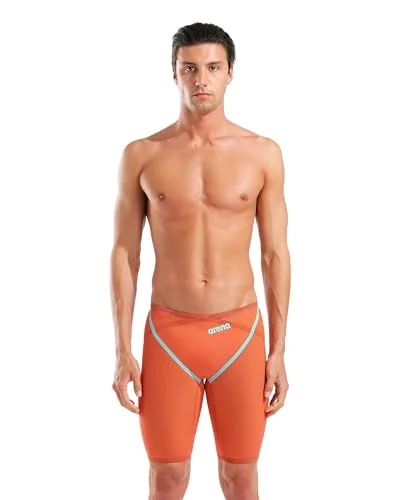 Professional Racing Jammer Swimsuit High-Performance Tech Suit for Men (Sunset Coral, Size 34) udzvr