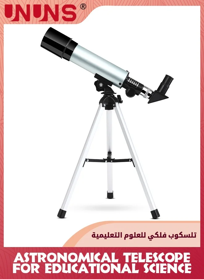 UNUNS Astronomical Refracting Telescope (90x Magnification) Portable Science Educational Stargazing Kit for Kids n25bq