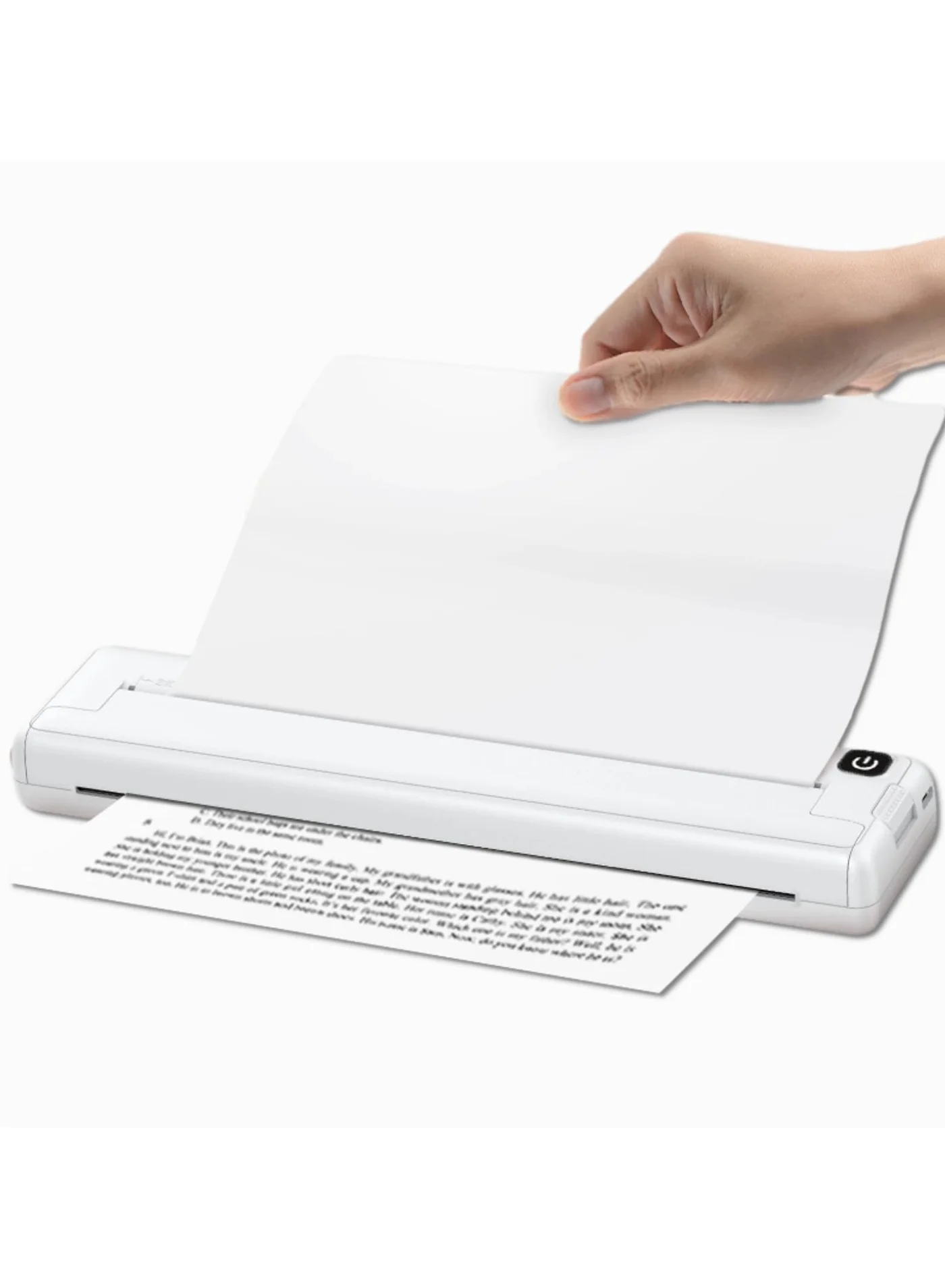 Portable Thermal Printer A4 Mobile Wireless Document Printer (200DPI, Bluetooth, Inkless, Compact) dzdto