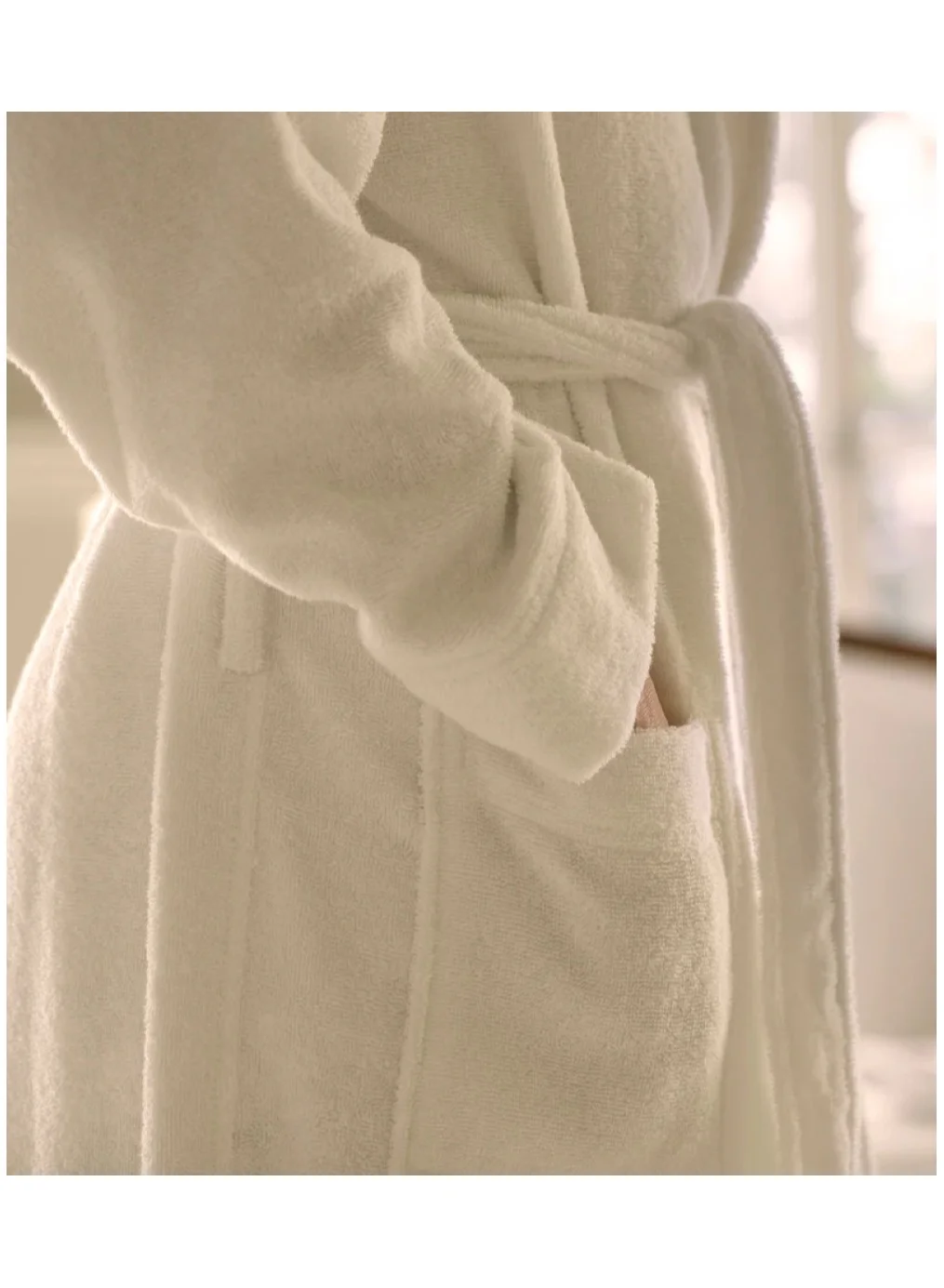 MAXQON Premium Cotton Terry Bathrobe Highly Absorbent Soft Unisex Robe for Men and Women (White, Adult Size) 4pdmz