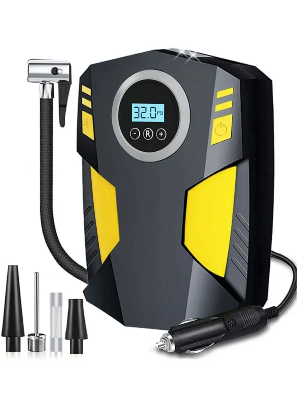 EzzySo Digital Car Tyre Inflator Air Compressor with Auto Stop and LED Light (12V, Portable) x0ft1