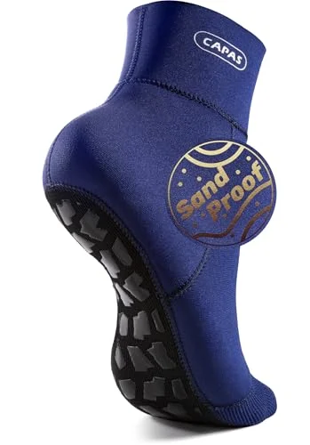 CAPAS 2mm Neoprene Water Socks for Beach Volleyball and Diving (Black, Unisex, 2mm) 91k43