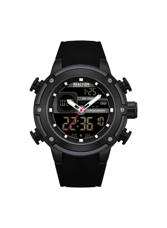 Premium Analog Digital Sport Watch for Men with Durable Silicone Strap (Black, 56.2mm) 3qfsv