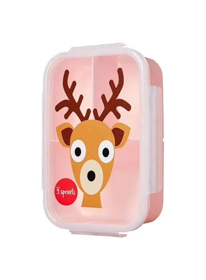 Premium Bento Lunch Box for Kids Deer Print (Pink, 20 cm x 15 cm x 6 cm) 42mxf