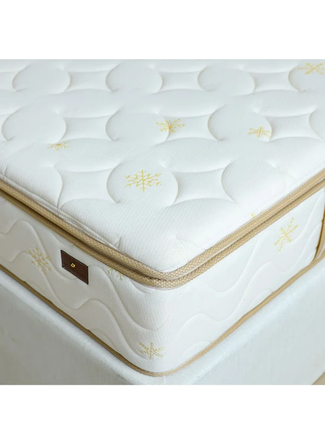 DANUBE HOME Rejuvenate Pillow Top Bonnell Spring Mattress Premium Foam Encased Edge Support Medium Firm King Bed (Beige, 180x200x30 cm) ycoup