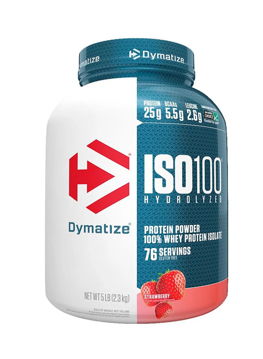 Dymatize Iso100 Hydrolyzed Whey Protein Powder Strawberry Flavor (2.27 kg) mv630