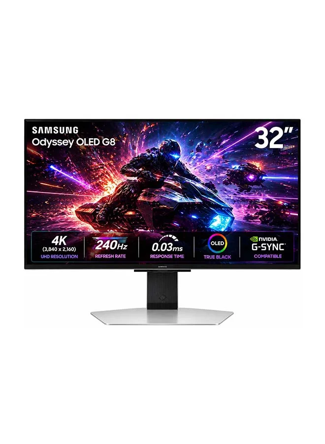 Ultra-HD 32-inch OLED Gaming Monitor 4K 240Hz 0.03ms Response Time (Silver, 81 cm) 9gbu4