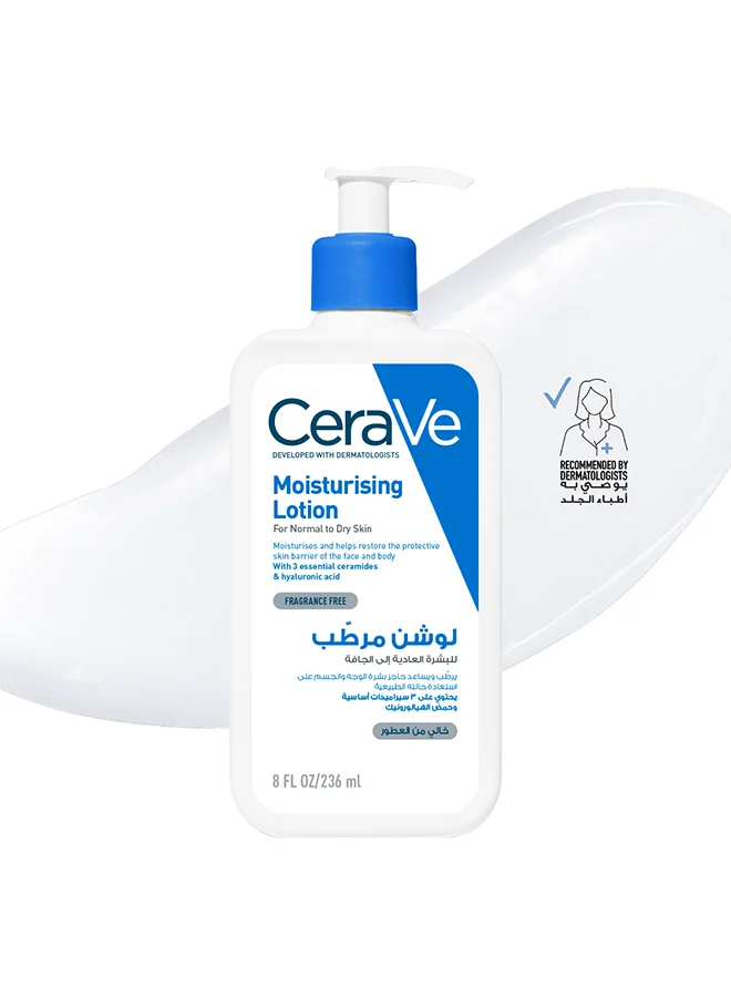 CeraVe Moisturising Lotion for Normal to Dry Skin with Essential Ceramides (White, 236 mL) ug0s7